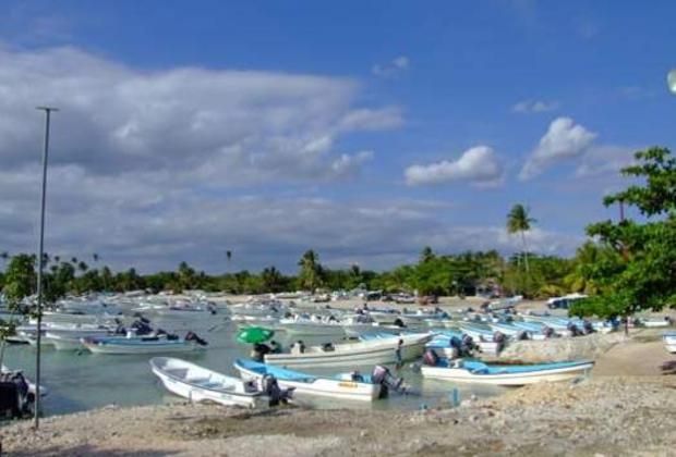 Hundreds of boats in the marina of Bayahibe